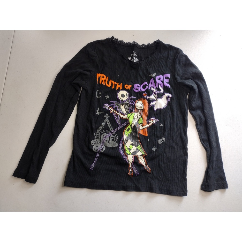 Kids Disney The Nightmare‎ Before Christmas Black Long Sleeve Top L